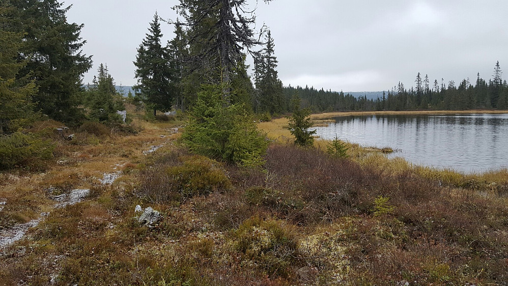Her ved Erikstjernet går skiløypa frå Nordseter til Lillehammer forbi. Om litt ligg det nok fine trikkeskinner her.