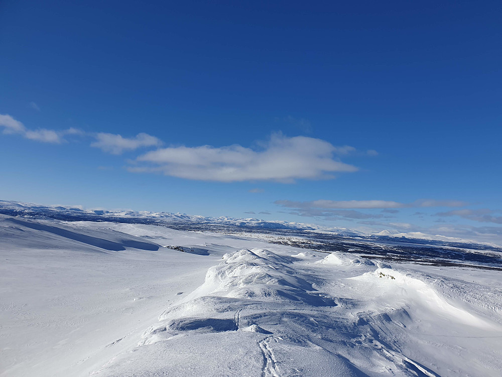 Utsikt frå toppen mot vest. Fotografen var litt skeiv ;)