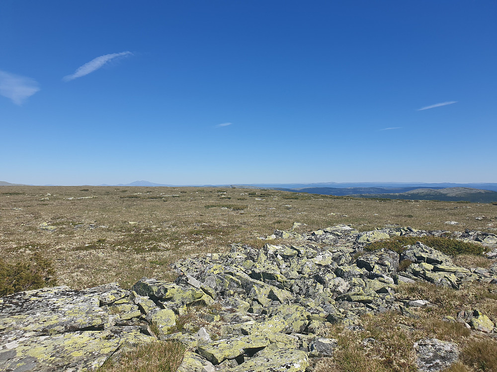 Det diffuse fjellet i bakgrunnen er nok Sølen i Rendalen.