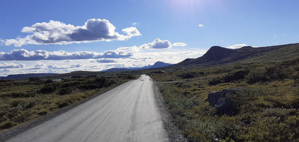 Til slutt ble det 2km gåtur langs Jotunheimvegen mellom de to p-plassene