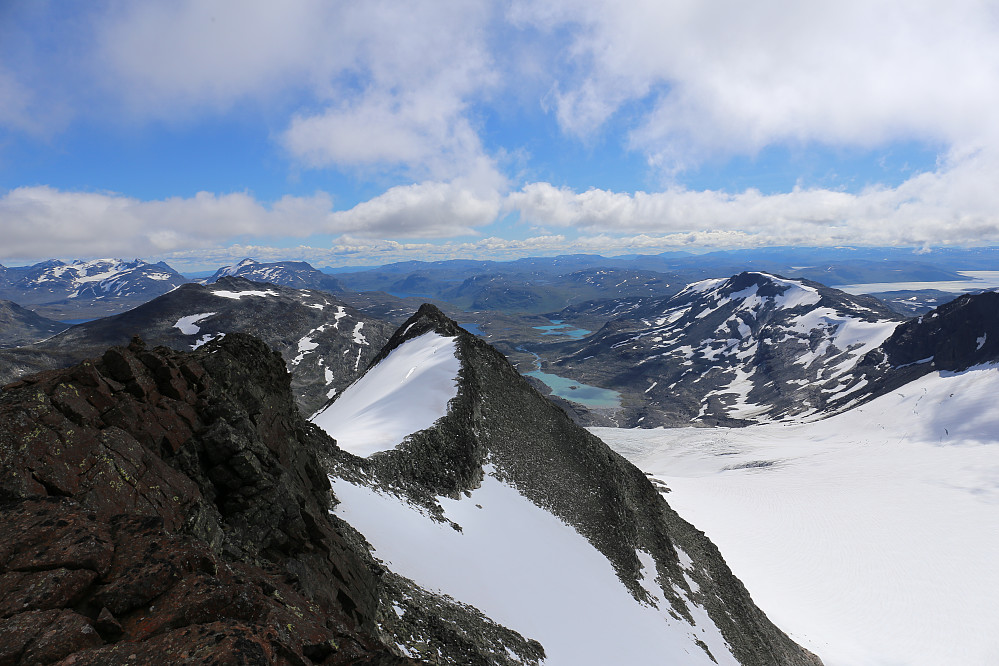 Utsikten østover fra Mjølkedalspiggen.
