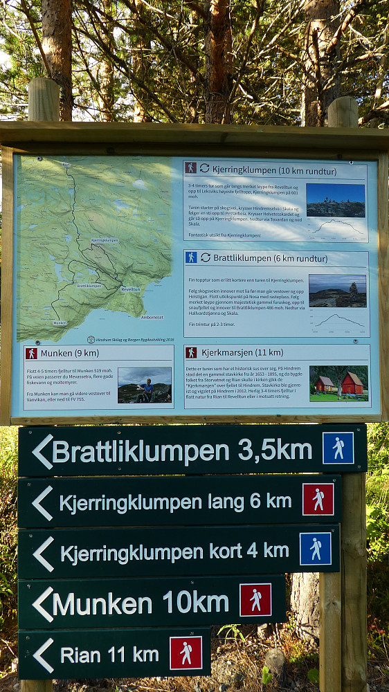 Info tavle ved Revelltun p-plass.