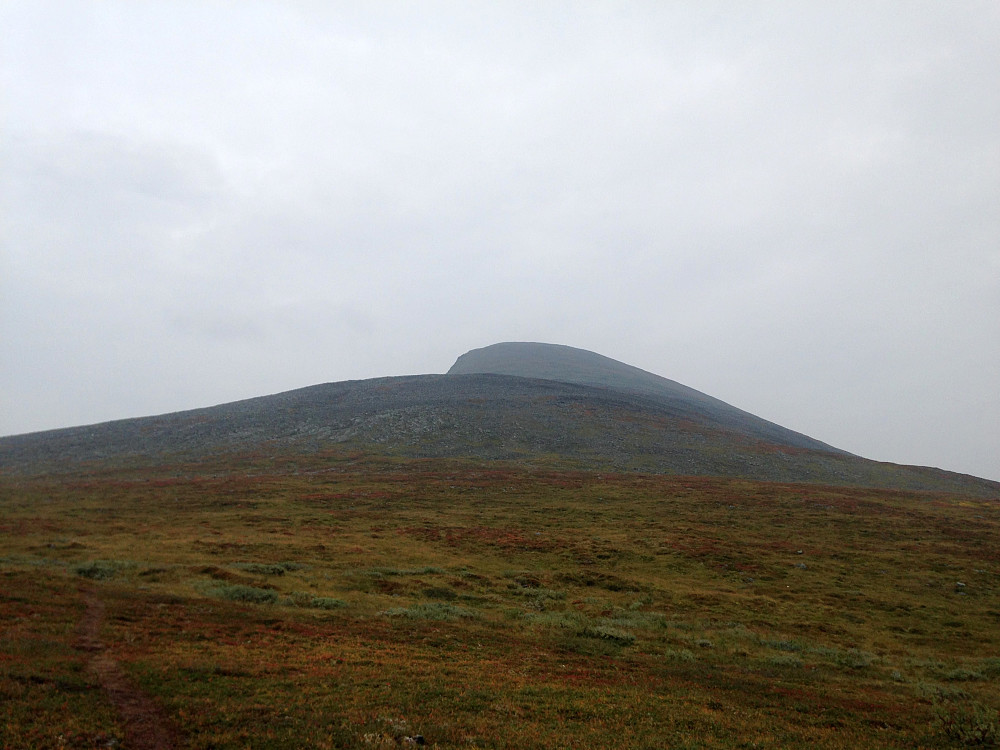 Ser opp mot Durmålsfjellet (1019 moh. ) som var første toppen jeg kom til.