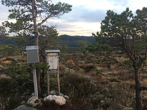 Trimpost med boks er satt opp på toppen.