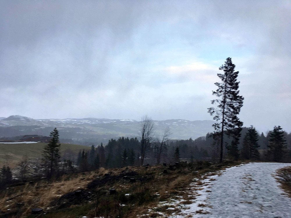 Fikk enkelte snøbyger på turen.