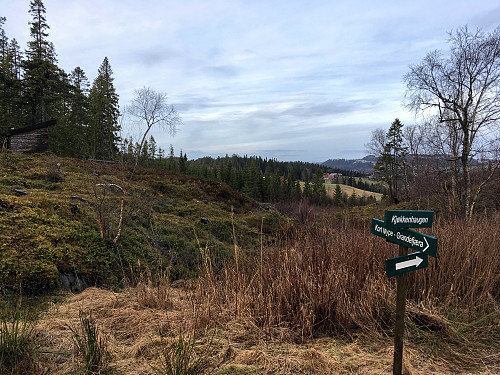 Godt merket stiskille oppe på Kjøkenhaugen.