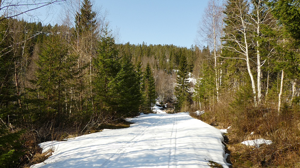 Litt tidlig å møte på skispor.Det er et dårlig tegn for turen videre.