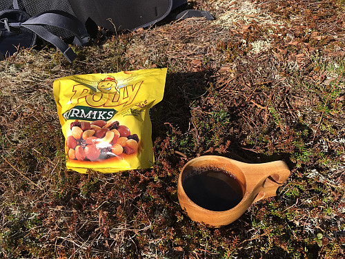 Litt kaffekos før nedturen starter.