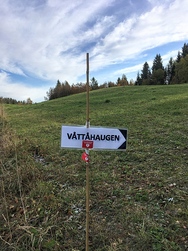 Helselaget har satt opp merking ved p-plassen.