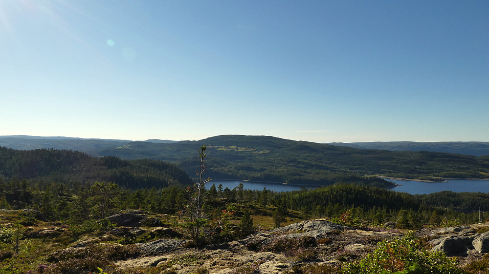 Hårfjellet 551 moh. er den høyeste toppen i dette området.
