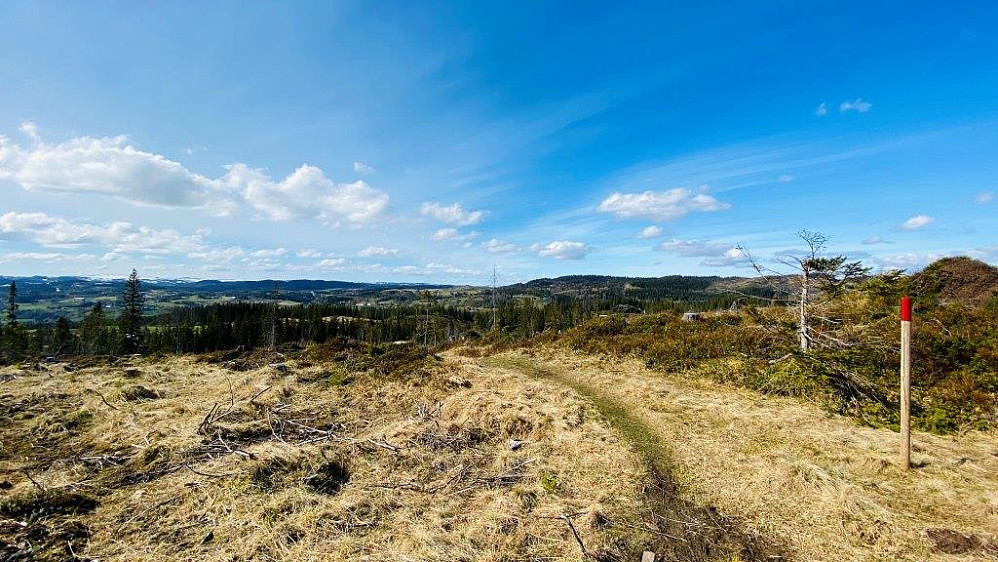 Sti med merking helt fram til Kolmila.