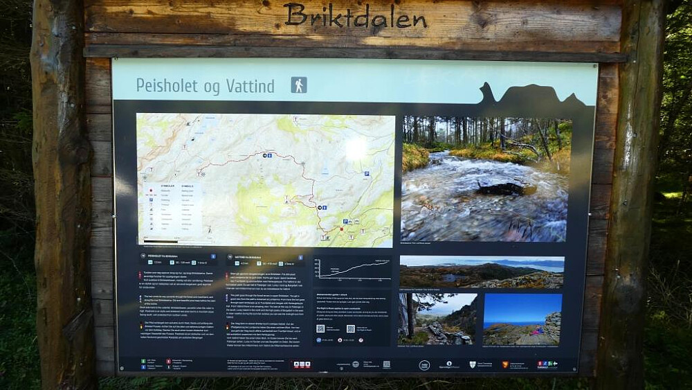Flott info tavle ved p-lommen her i Briktdalen.