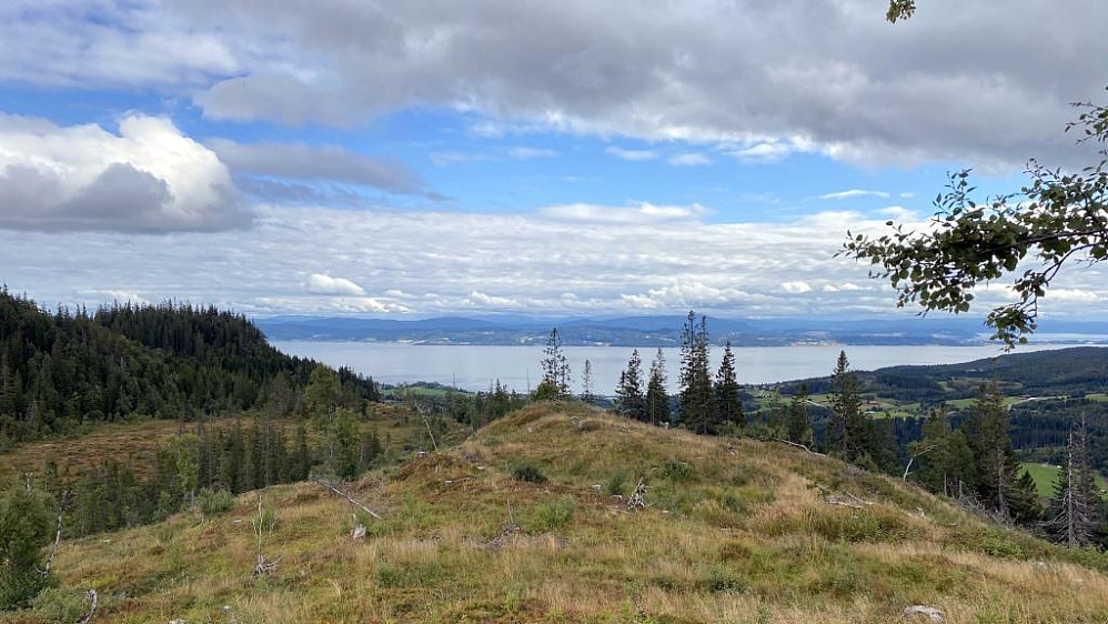Utsikt fra Langåskammen mot fjorden.