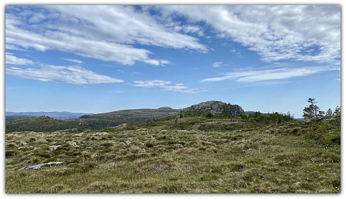 Toppen Svartoksen ligger ikke så langt unna her.Er snart oppe ved varden på Bremmenholmsheia.