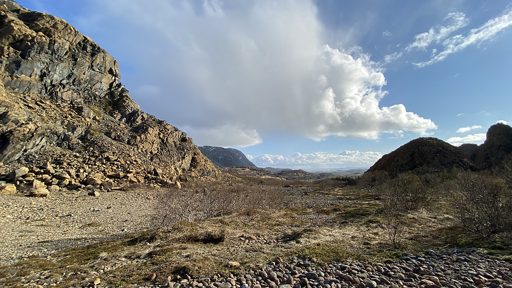 Stor rullesteinstrand her i Støypet.