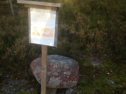 Passerte en gammel løftestein langsmed veien.