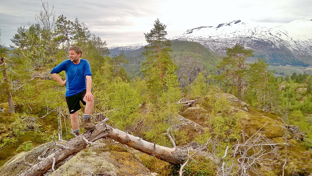 På Dueskarhovden. Leirmohovden midt i bak.
