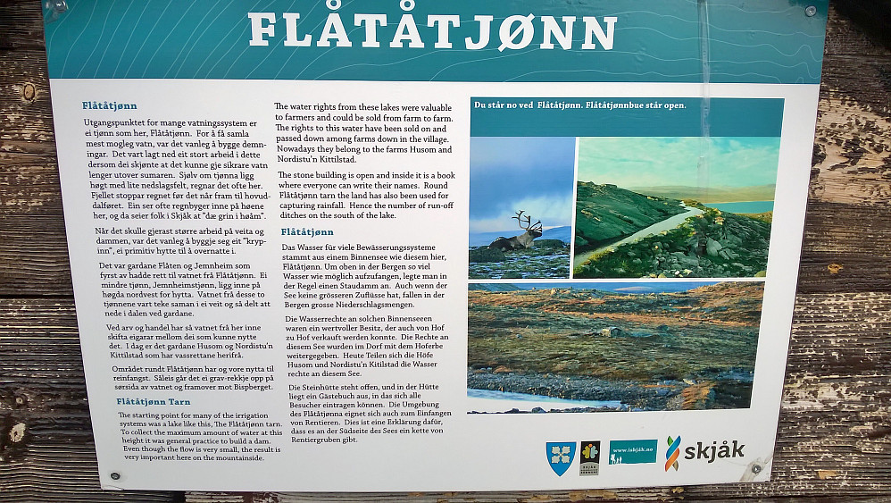 Infotavle ved Flåtåtjønne