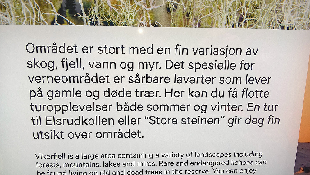 Kart og infotavle på Vikersetra