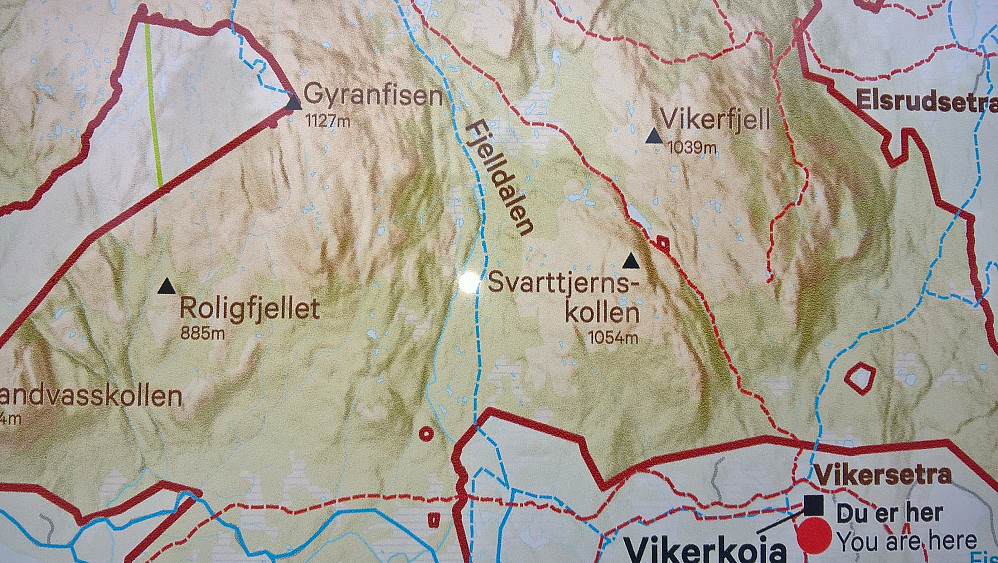 Kart og infotavle på Vikersetra