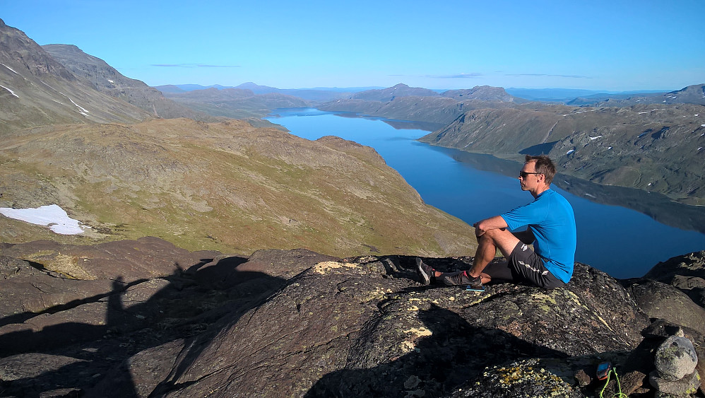Langedalskollen og Bygdin. Flott stund seint på ein legendarisk dag