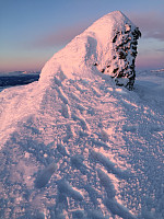 Toppvarden på Skaget en kald og vindfull morgenstund.