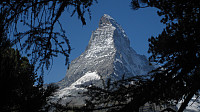 Et typisk Matterhornmotiv. Har flere ganger sett bilder av toppen rammet inn av barnåler og greiner.
