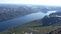 Bygdin og nedre del av Langedalen fra Øystre Torfinnstinden.