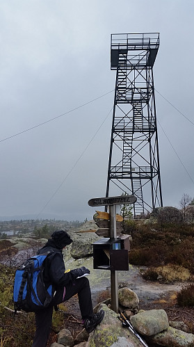 Solhomfjell med tårnet på toppen.