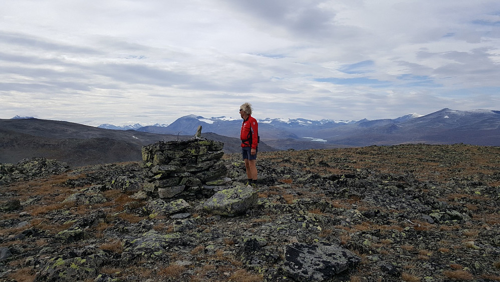 Jeg på Ingulssjøhøe, mot Besshø, Glittertind og Nautgardstind