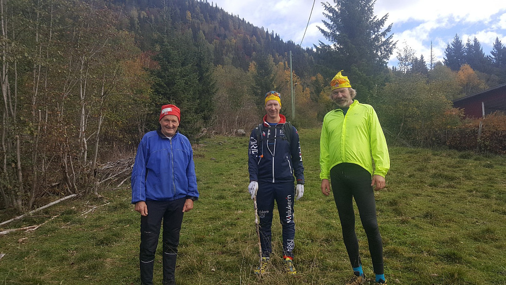 Harald, Pål Aril og Inge nede igjen i lysløypa
