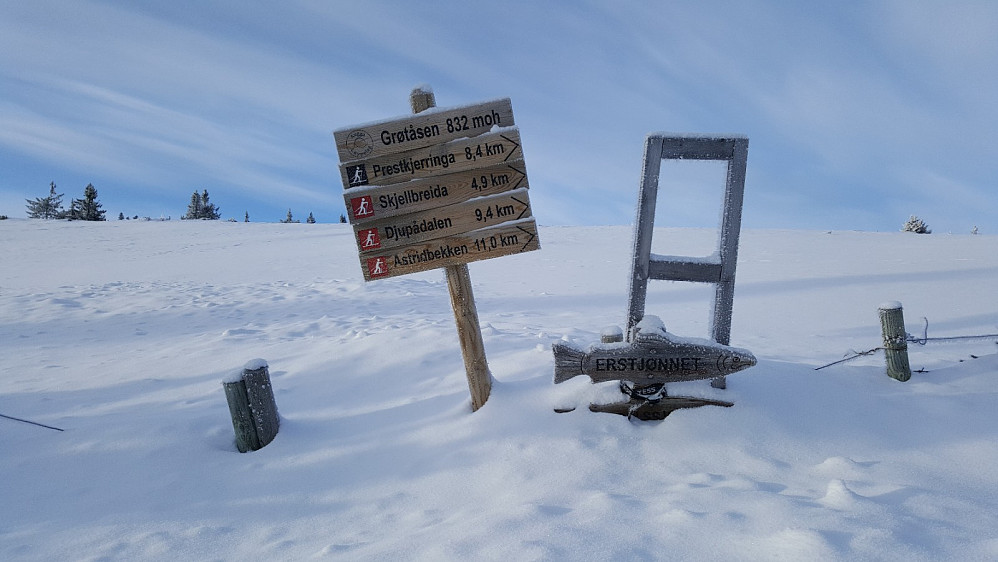 Ved parkeringsplassen på Grøtåsen