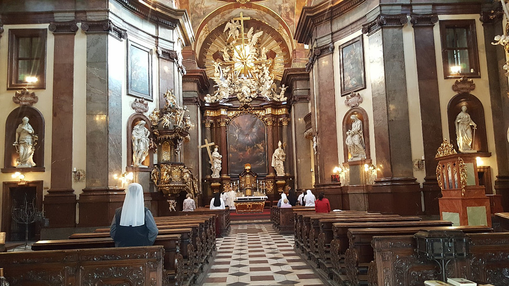 Interiør fra St.Franz kirken ved Karlsbroen