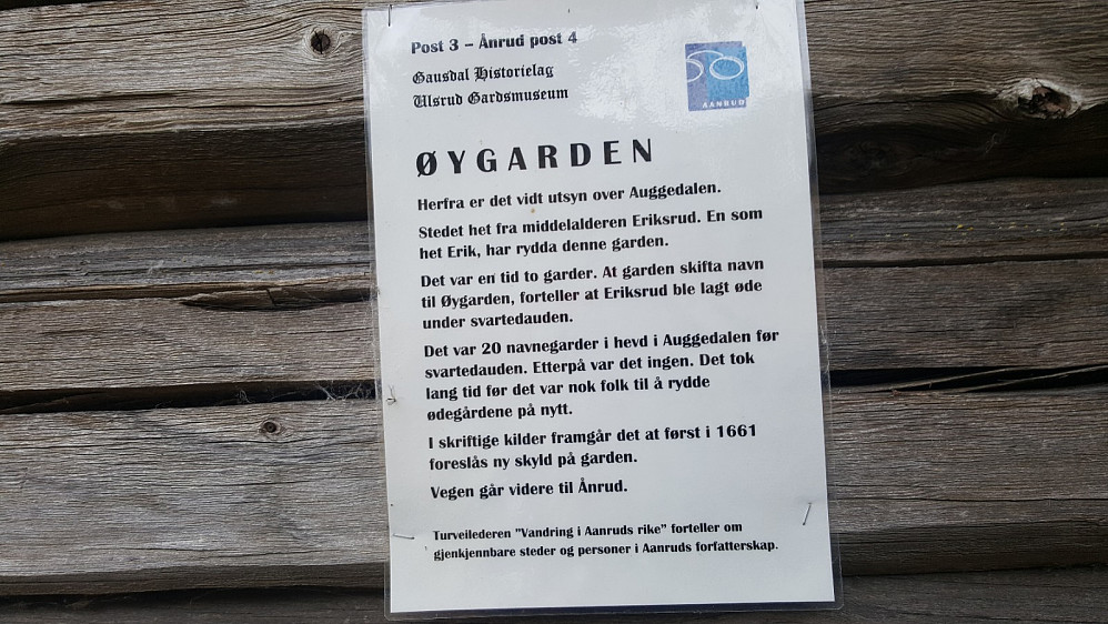 Info om Øygarden/Eriksrud på låven i Øygarden