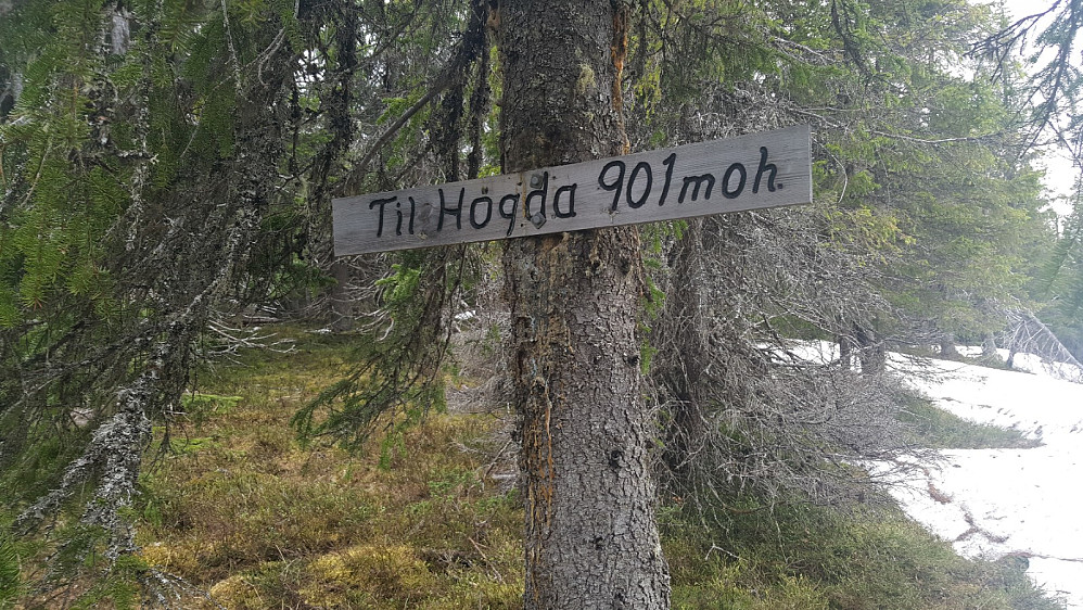 "Til Høgda" skiltet