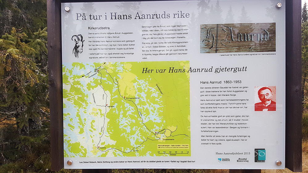 Infotavle ved Kirkerudsetra