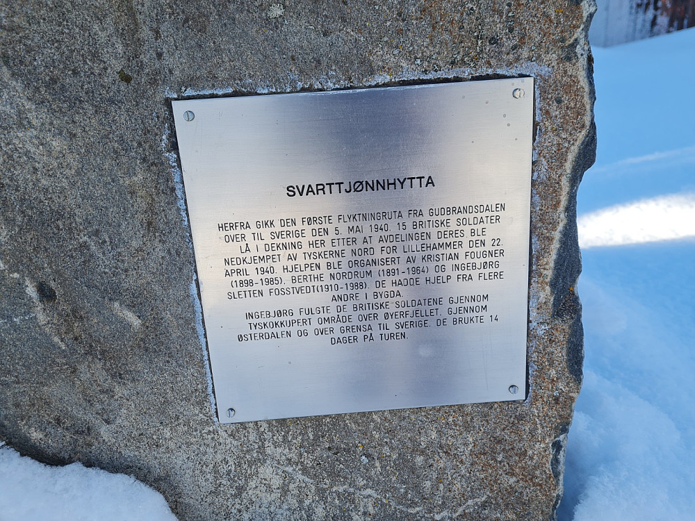 Krigsminnesmerke ved Svarttjønnshytta