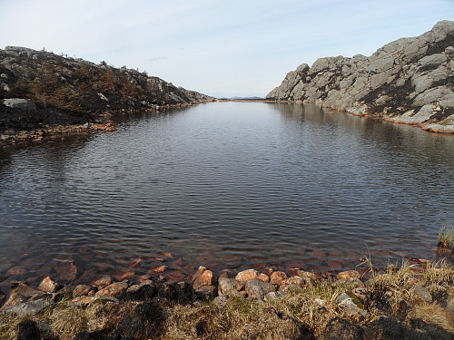 Lita tjørn mellom Edlandsfjellet og Bursfjellet.