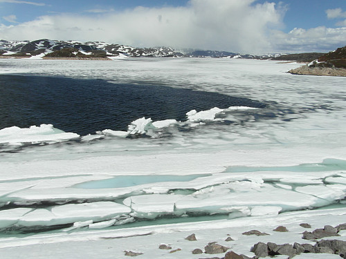 Ennå en del is igjen i sørenden av Rosskreppfjorden.