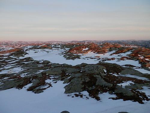 Austover mot Hunnedalsheiane i bakgrunnen.