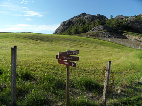 Turskilt ved Sagland.