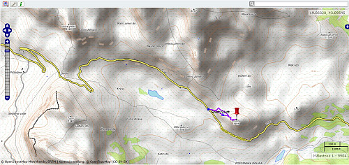 Turen på Stozina. Vi brukte 55 min opp og ned. Total distanse på 0,9 kilometer, og det var omlag 180 høgdemeter opp.