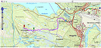 Turen til Sørhusfjellet. Start klokka 11:51 på 176 moh. Turen: 2t 9min - 10,7 km - 360 hm