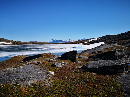 Det store Brustindvatnet. Novafjellet i Skånland i bakgrunn