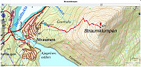 Turen på Straumklumpen. 5,5km - 746hm - 2t 21min