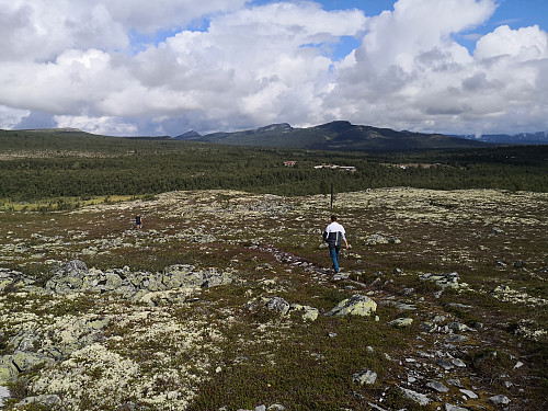Utsikt mot Nørstkletten, Storkletten og Skjerdingfjellet frå Imsdalsvola
