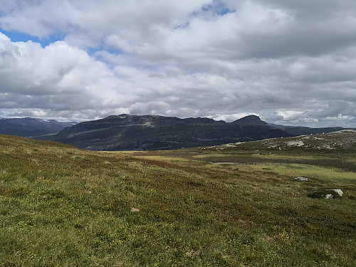 Mot Svarteknippa, Skyrifjell og Bitihorn tidleg på turen