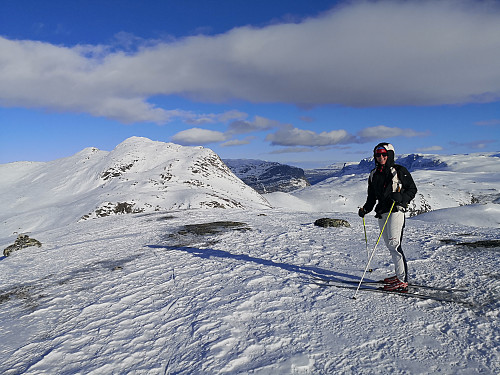 På Kvannegrøberget, med Horntinden bak
