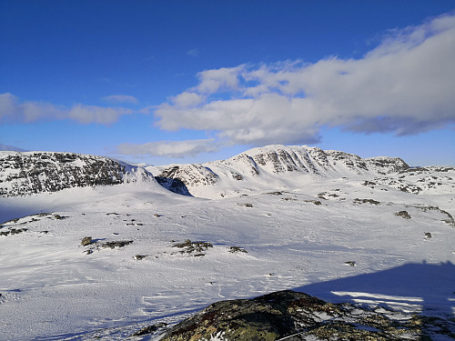 Kvannegrøberget og Horntinden frå Rudbergkampen