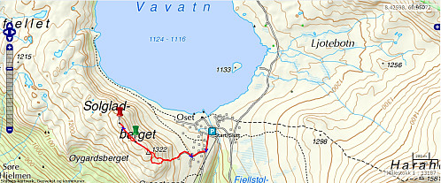 Turen på Solgladberget. 3,5km - 239hm - 1t 2min